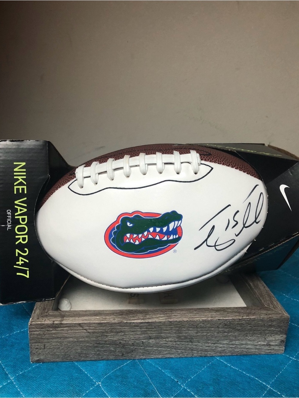 New Tim Tebow Nike White/Blue/Orange Florida Gators Logo Autographed Football